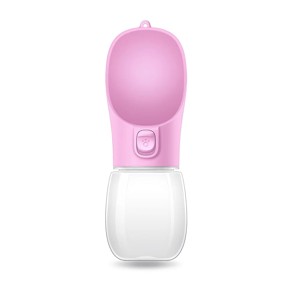 Portable Dog Water Bottle – Leakproof Travel Drinking Bottle with Built-In Bowl for Dogs & Cats