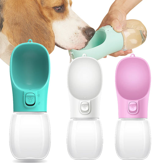 Portable Dog Water Bottle – Leakproof Travel Drinking Bottle with Built-In Bowl for Dogs & Cats
