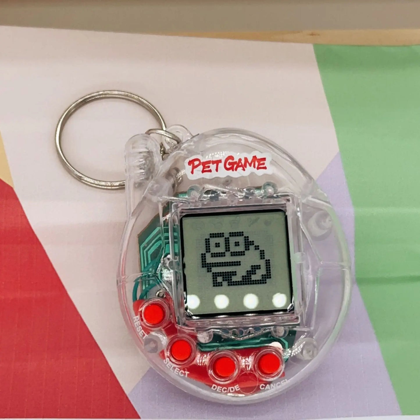 168-in-1 Virtual Digital Pet Toy – Transparent Retro Electronic Pixel Pet Game Keychain
