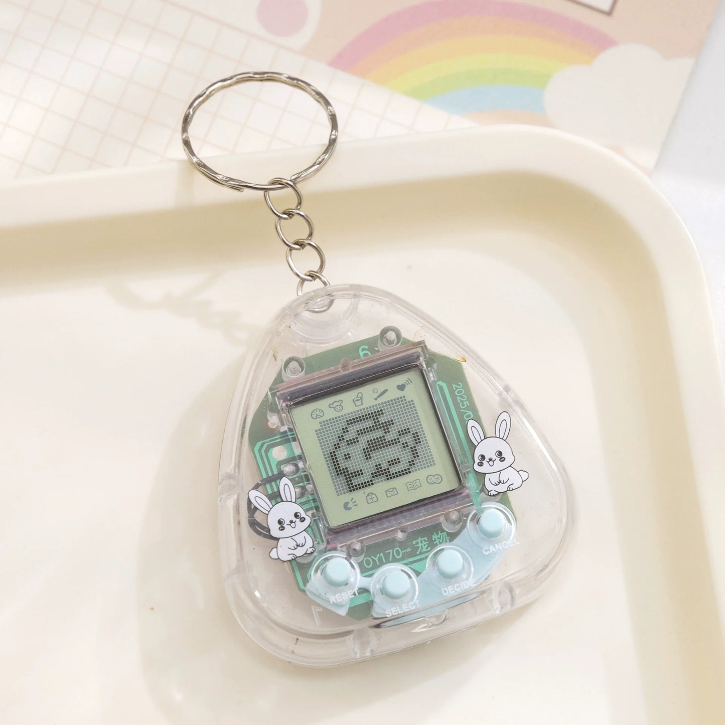 168-in-1 Virtual Digital Pet Toy – Transparent Retro Electronic Pixel Pet Game Keychain