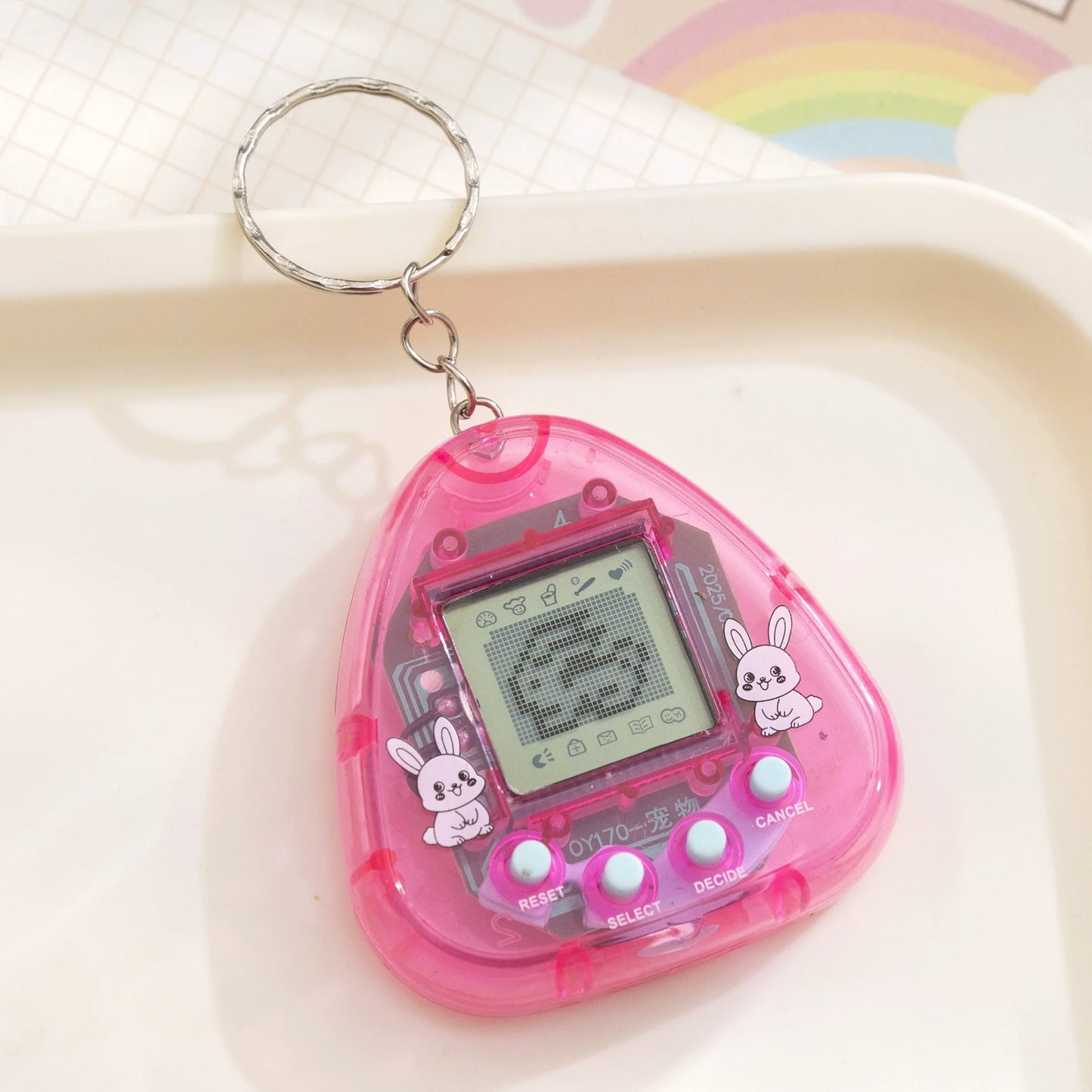 168-in-1 Virtual Digital Pet Toy – Transparent Retro Electronic Pixel Pet Game Keychain