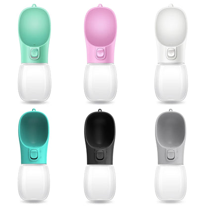 Portable Dog Water Bottle – Leakproof Travel Drinking Bottle with Built-In Bowl for Dogs & Cats