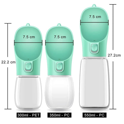 Portable Dog Water Bottle – Leakproof Travel Drinking Bottle with Built-In Bowl for Dogs & Cats